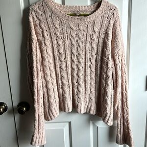 Love Tree Sweater Women's Size Medium Pale Pink Knit